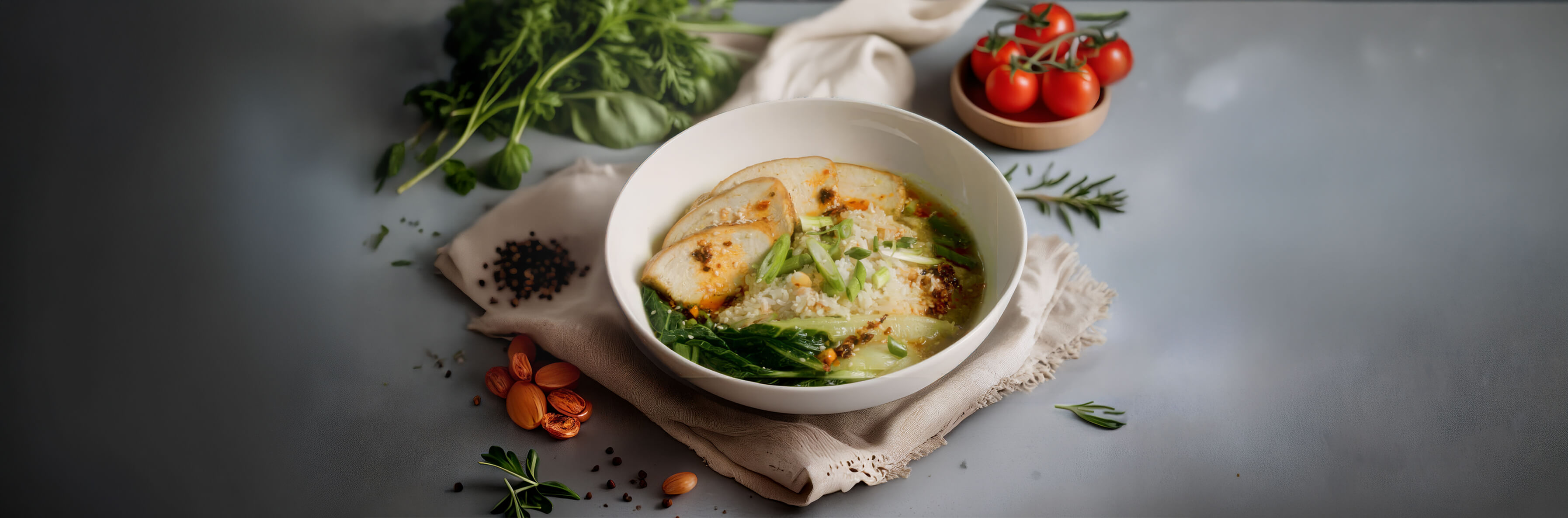 Brothy Honey Soy Chicken Rice Bowl